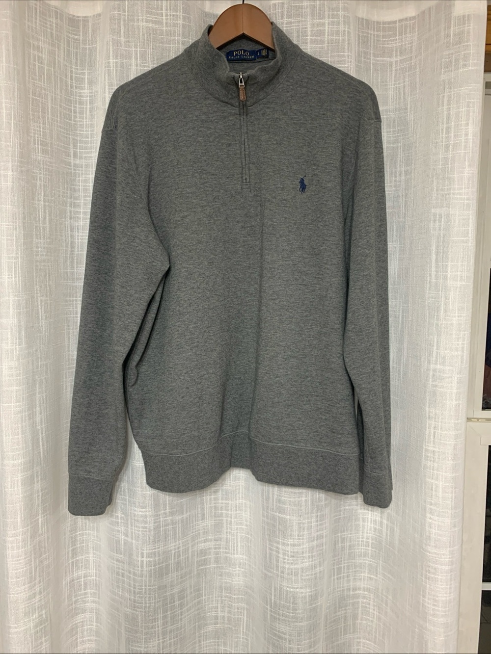 Ralph Lauren Men's Heather Grey Quarter-Zip Sweatshirt